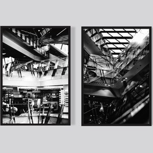 Streets of Melbourne, Black and White Prints, Set of 2 Prints, Digital Download, Wall decor, Melbourne Architecture Victoria, Wall Art Set