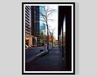Streets of Melbourne, Street Photograph, Digital Download, Wall decor, Australia photo, Melbourne Architecture Victoria, Green Home Decor