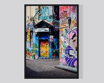 Streets of Melbourne, Street Photograph, Digital Download, Wall decor, Australia photo, Melbourne Architecture Victoria, Colorful Home Decor