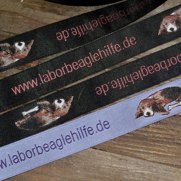 2,50 Euro/m Webband BEAGLE Borte Band Laborbeaglehilfe  20mm NEU