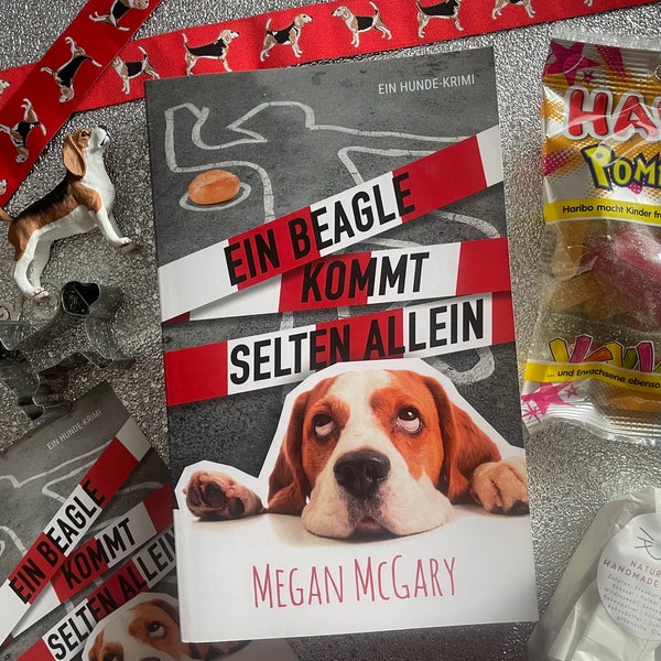 BUCHBOX "Ein Beagle kommt selten allein" mit Taschenbuch & Goodies