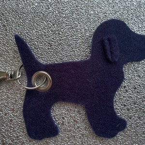 Beagle felt keychain blue pink grey