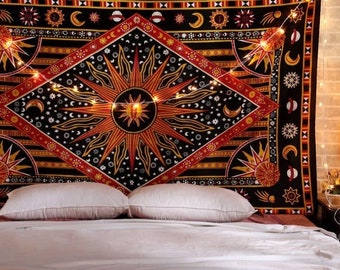 Large Boho Tapestry Wall hanging Hippie Tapestry Wall Decor Psychedelic Hippie Handmade Tapestries Hippie Queen Twin Size