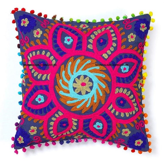 Suzani Pillow Cover 16x16 18x18 20x20 Cushions Cover for Sale Farmhose Cum  Mexican Cojin Covers 