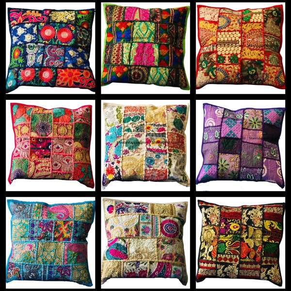 All Sizes Patchwork Pillow Cover 16x16-18x18-20x20-22x22-24x24 Inches Cotton Cushion Cover Home Decor Cushion Cover Throw Pillows