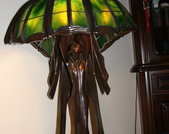 Table Lamp Flying Lady-peter Behrens - Reproductions - Etsy
