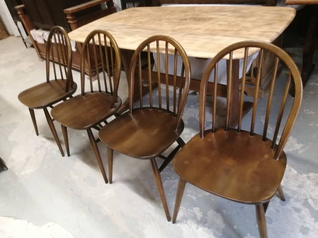 Part Stripped Ercol Refectory Table Together With Four Ercol Etsy UK