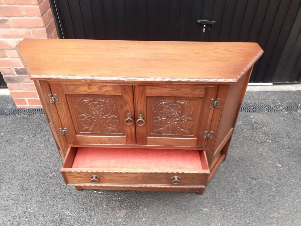 Oak Hall Sideboard by Jaycee. Etsy