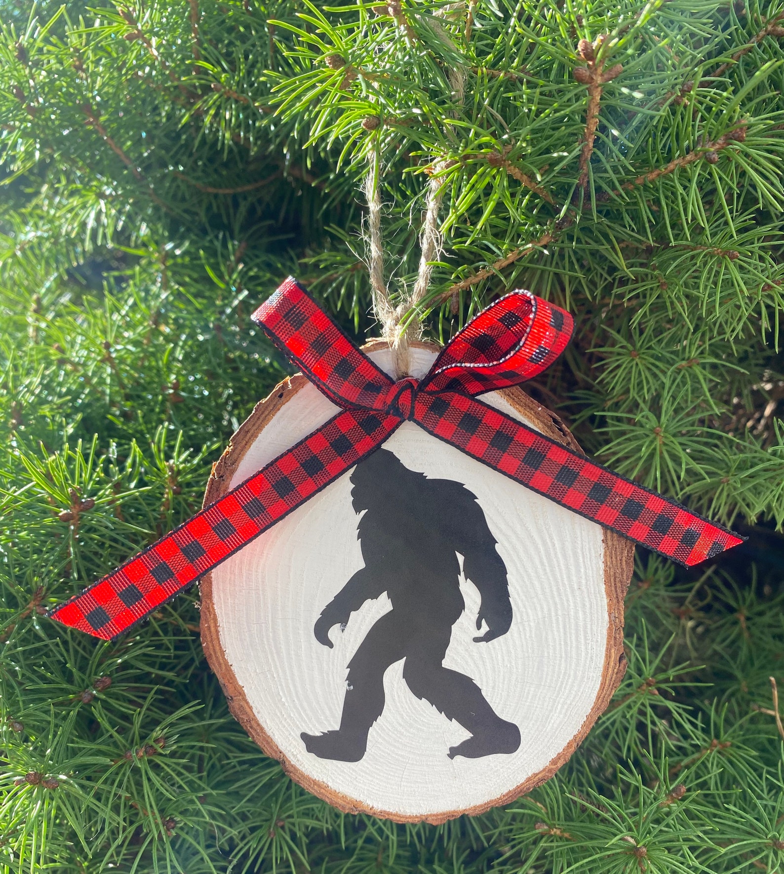 Bigfoot Christmas Tree Ornament Bigfoot wooden Christmas Etsy