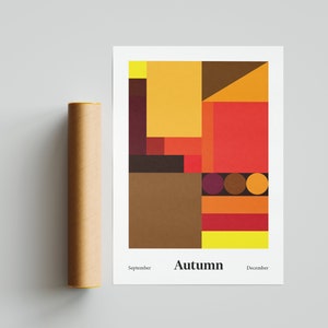 Herbst Herbst - Abstraktes geometrisches Poster