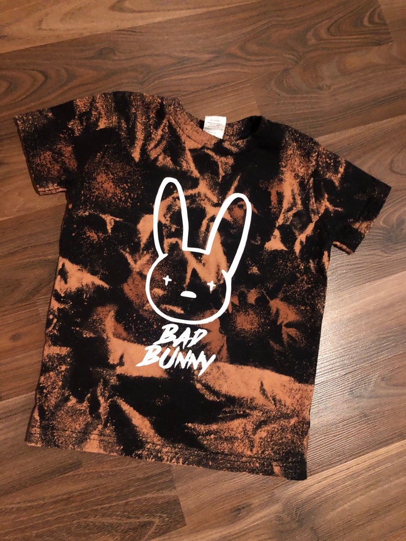 Bad Bunny Bleach Tie Dye T-Shirt Bleach Tie Dye YHLQMDLG Short Sleeve Cotton Unisex Adult Size Concert Merch Yo Perreo Sola Custom EUTDM