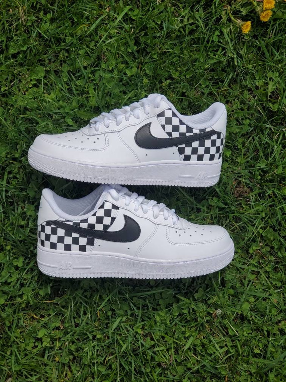 brown checkered air force ones