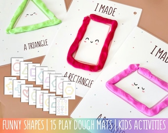 Play Dough Mats Printable activities for toddler kids Preschool learning shapes Viaual cards for Homeschool Play Doh Activity Motor Skills