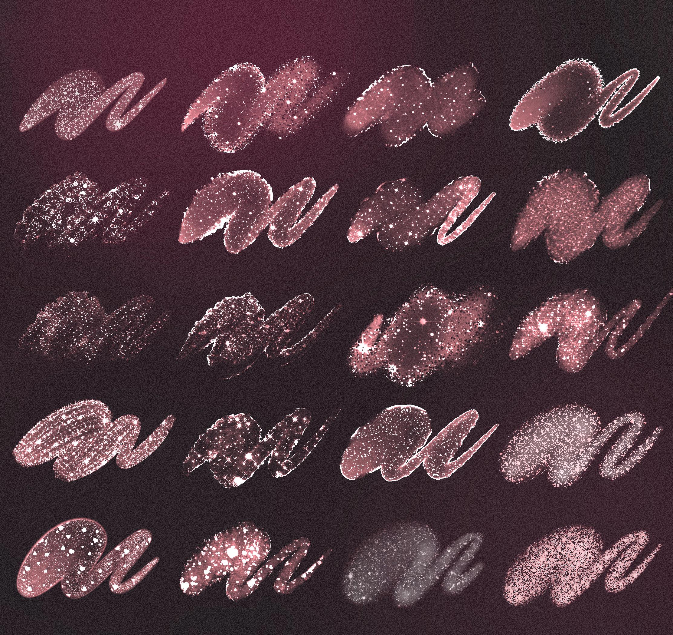Realistic Glitter Watercolor Procreate Brushes: Shimmer, Sparkly ...