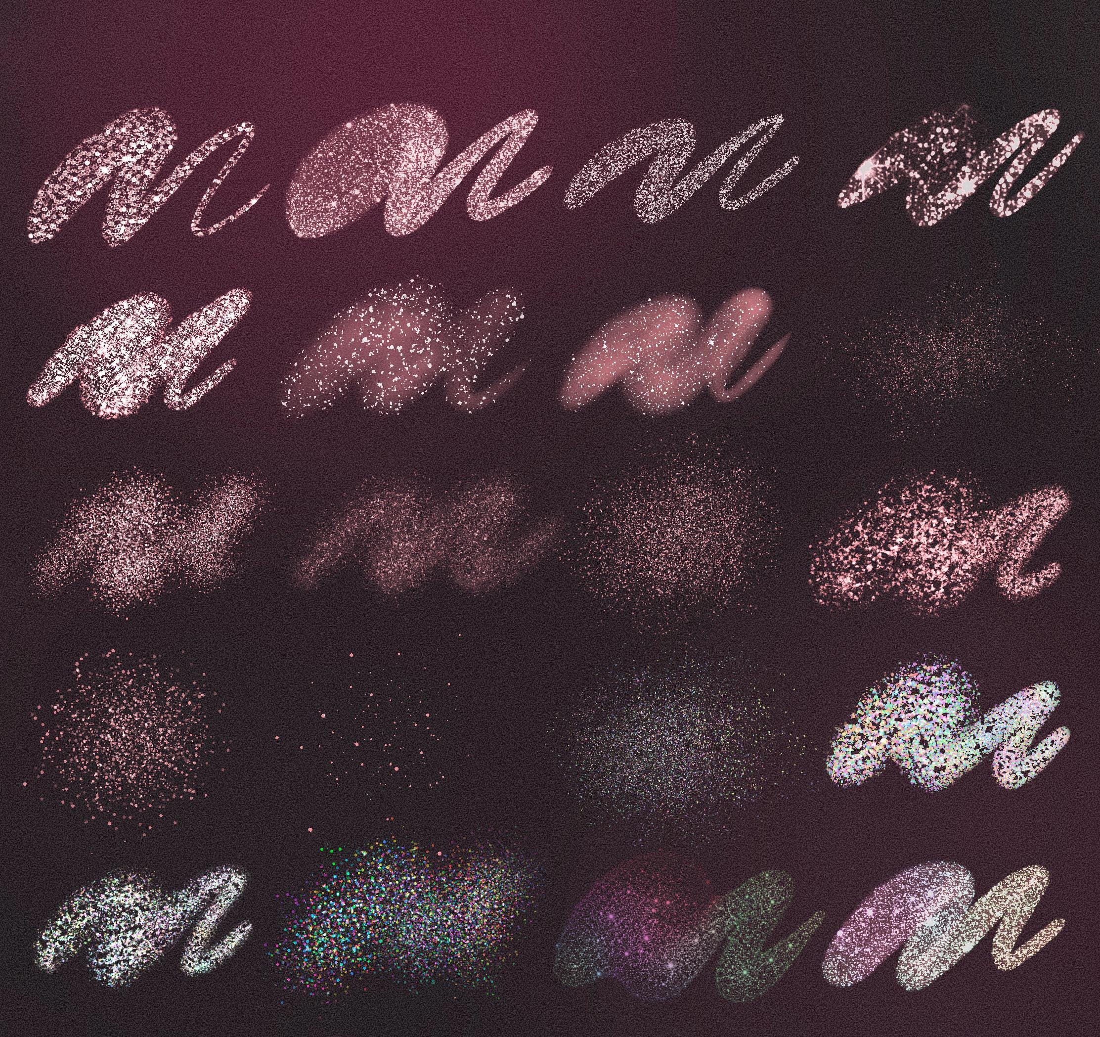 Shimmer Textuers Realistic Glitter Watercolor Procreate Brushes: Shimmer, Sparkly ...