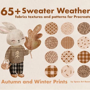 Cozy Knit Plaid Texture Boucle Brosses pour procréer Ensemble de brosses pour motifs de pulls Brosse pour tissus tricotés réaliste Tissage automne-hiver sans couture