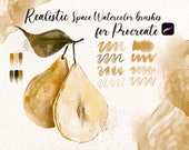 Realistic Watercolor Brushes for Procreate, Stamps and Textures (Digital Download)