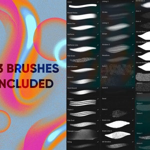 Retro Grain Noise Brushes for Procreate, 3D Vintage Texture Brush Set ...