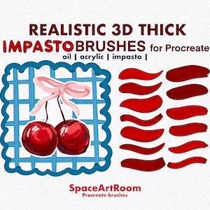Realistic 3D Impasto Procreate Brushes Thick Textured Oil Acrylic paint Brush Set Digital Painting Tools texture paintbrush