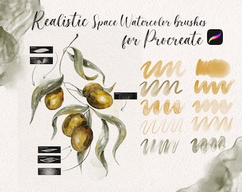 Amazing Realistic Watercolor Brushes for Procreate, digital brushset for IPad, Procreate drawing tools art set Procreate bundle Watercolour