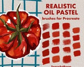 Realistic Oil Pastel Brushes for Procreate, Texture Brush Set, Digital Art Brushes