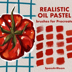 Realistic Oil Pastel Procreate Brushes Crayon Texture Painting Brush Set for Digital Drawing traditional crayons pastels paper canvas