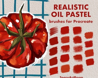 Realistic Oil Pastel Brushes for Procreate, Texture Brush Set, Digital Art Brushes