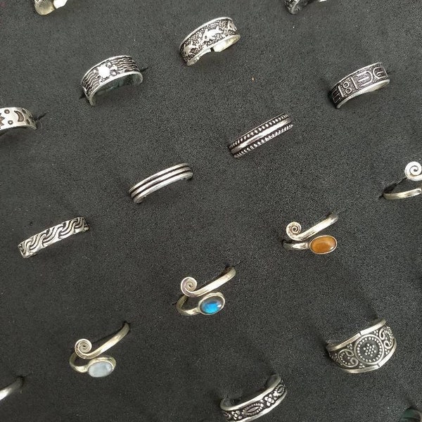 Anello in argento 925, anello punta d'argento indiano, accessori Hippy tribali geometrici, Vintage, Boho e Gipsy
