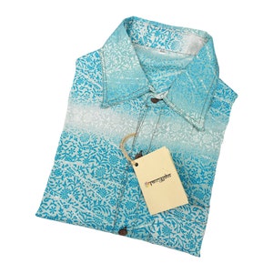 Vintage zijden shirt XXL, jaren 70, kokosnootknopen, 100% gerecycled, vintage kleding