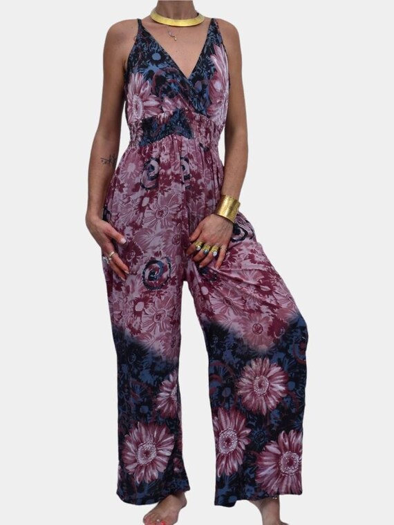 Salopette di seta, tuta, tailleur pantalone, rosa blu nero