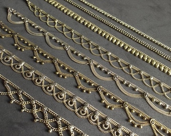 Indian Payal Brass Anklets, Belly Dance Bells, Anklet Chain Delicacy, Ankle Bracelet