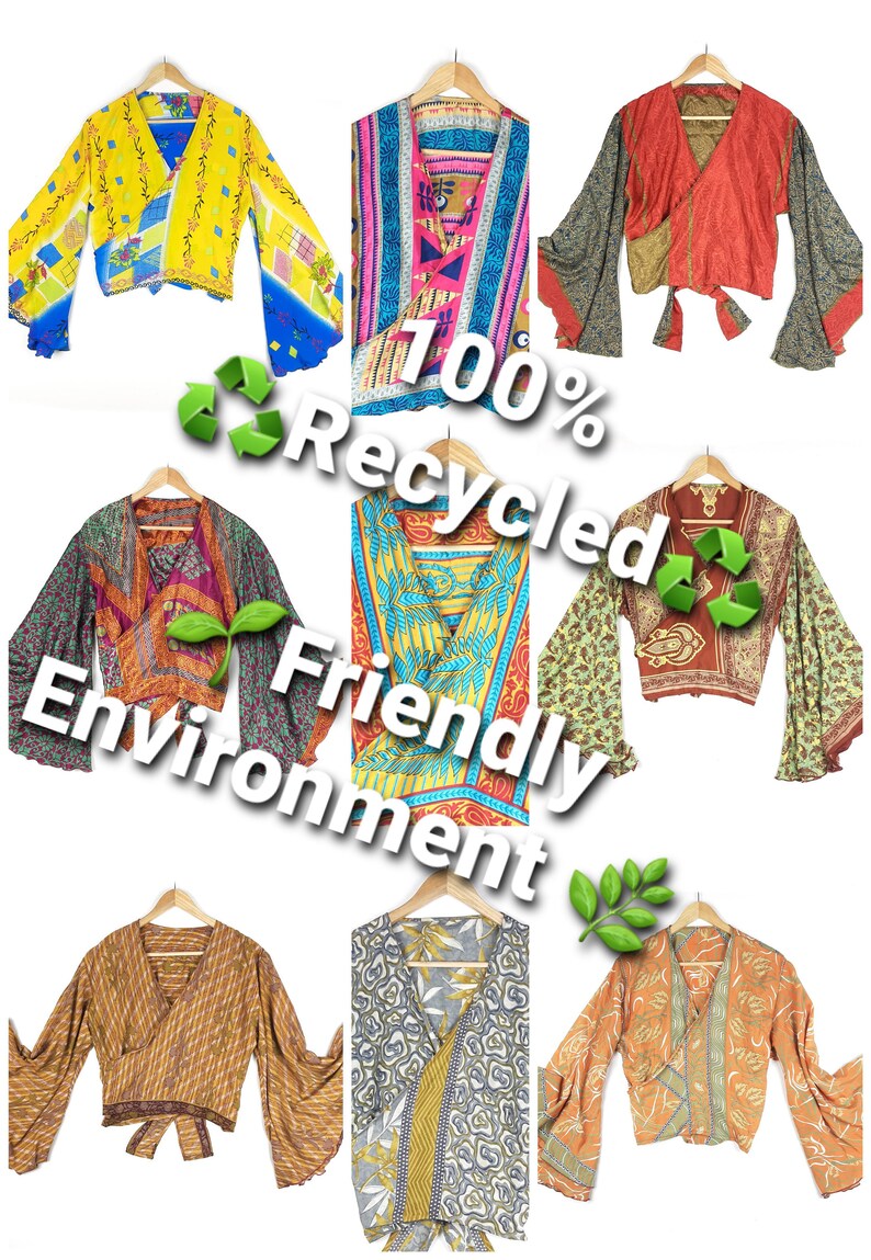 Silk Wrap Crop Top Bell Sleeve Hippie Boho \u2022 gypsy retro \u2022 60s 70s \u2022 festival clothes \u2022 batwing flares