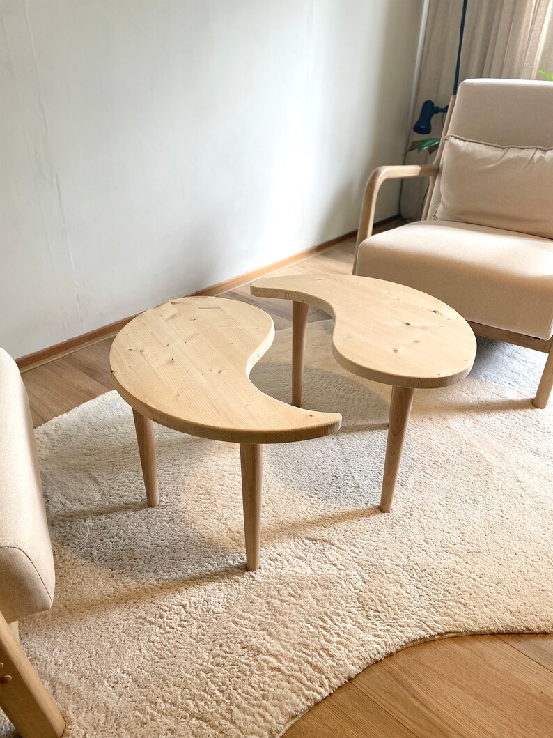 Yin Yang Coffee Table Solid Wooden Table Design Coffee Table Side Table