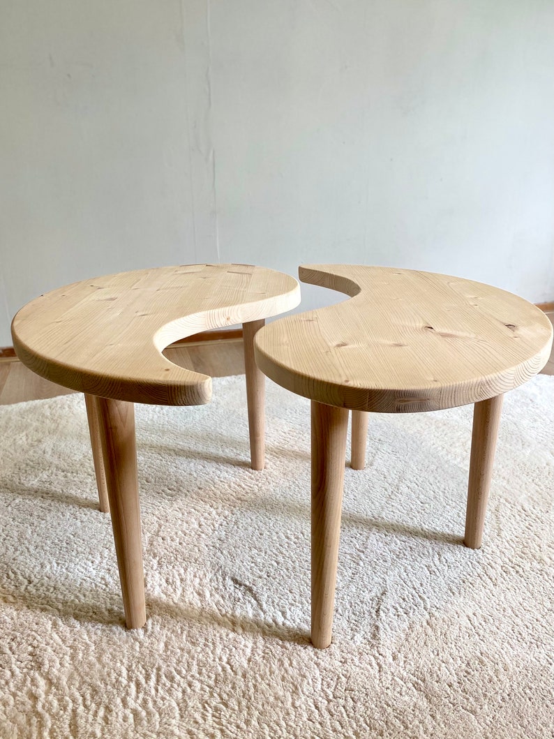 Yin Yang Coffee Table Solid Wooden Table Design Coffee Table Side Table