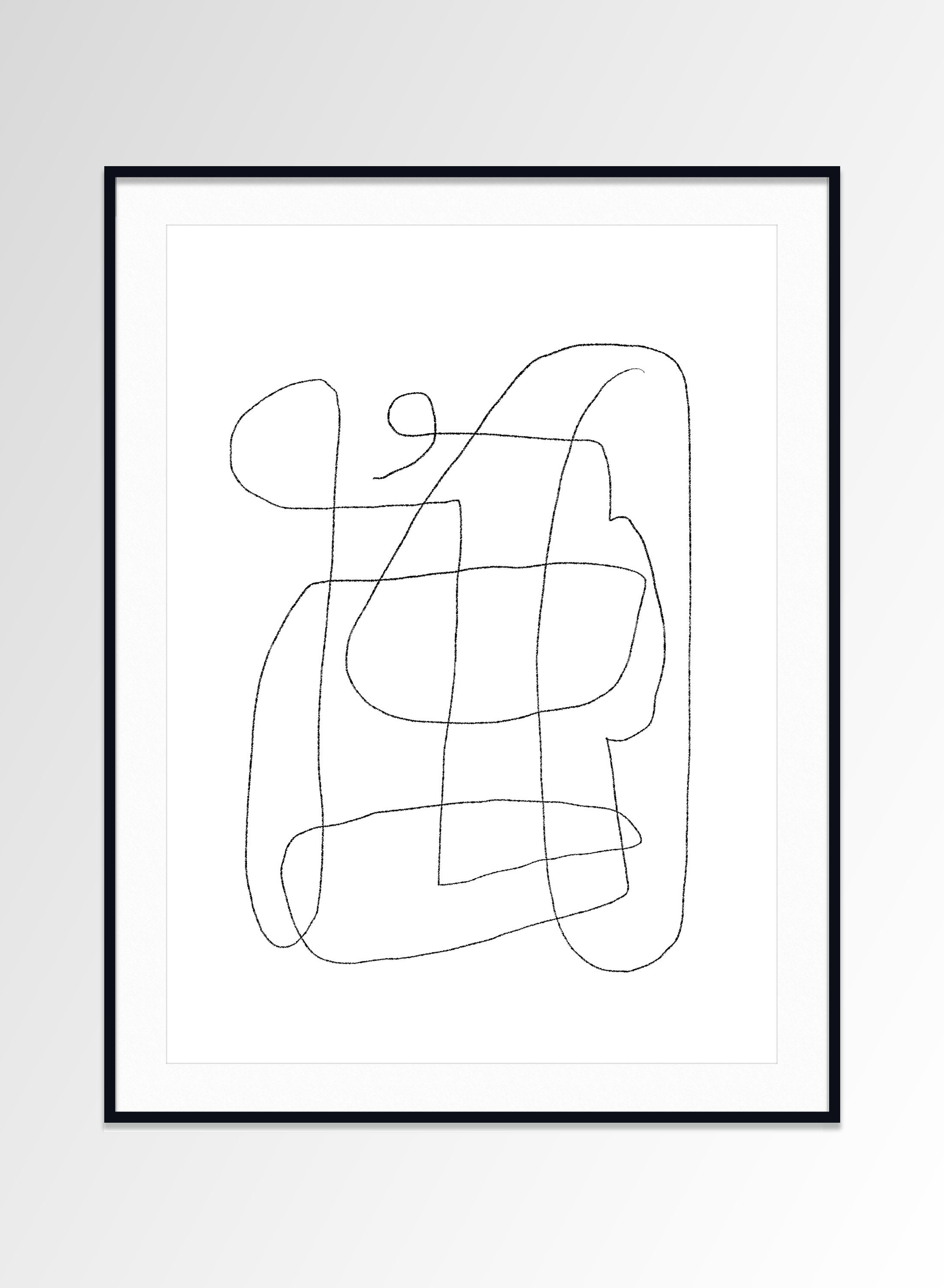 Modern Abstract Line Drawing - Contemporary Abstract Art - Continuous ...