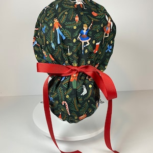 Rifle Paper Co holiday scrub cap, sugar plum fairy scrub cap, Christmas scrub hat, Bonnet Head Designs