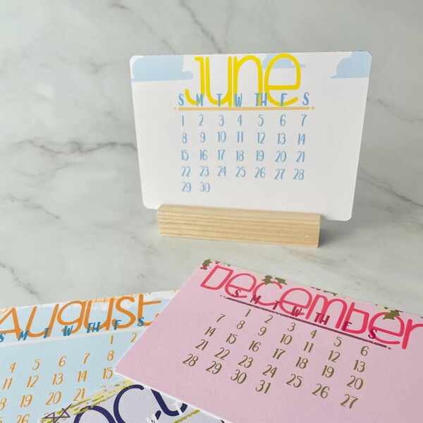 Desk Calendar With Stand Etsy