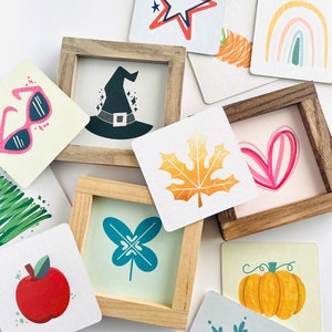 Pakiet świąteczny Picture Me, wymienny znak dekoracyjny, znaki na tacach piętrowych, dekoracja na tacach piętrowych, znaki Happy Tiles, znak dekoracyjny na święta,
