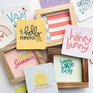 Pakiet świąteczny, Happy Tiles Wymienny znak dekoracyjny, znaki na tacach piętrowych, dekoracja na tacach piętrowych, wymienne znaki. Znak dekoracyjny na święta