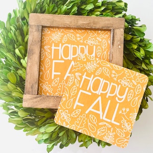 Doodle Happy Fall Tile, Signo de decoración intercambiable, Decoración de bandeja escalonada, Signo intercambiable, Decoración de otoñoDecoración de otoño