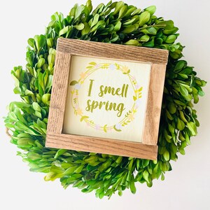 I Smell Spring Tile, Interchangeable decor sign, tiered tray signs, tiered tray decor, interchangeable signs. spring decor sign, spring sign image 2