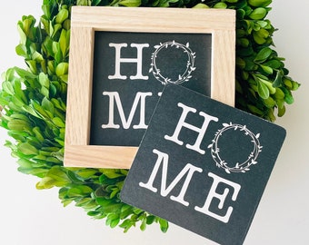 Home Wreath Tile, Interchangeable decor sign, tiered tray, Seasonal home decor