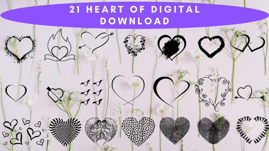 21 Heart of Digital Download Svg Png Eps Dxf - Etsy