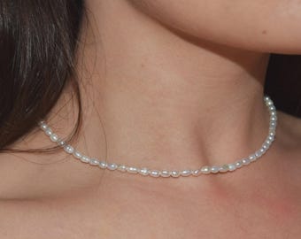 Süßwasserperlenkette in Gold oder Sterling Silber - Choker elegant