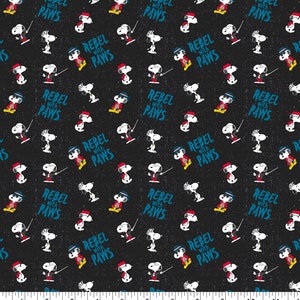 Snoopy Rebel with Paws with Black Fabric - 100% Cotton
