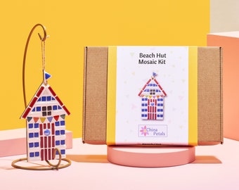 Beach Hut Mosaic Kit - Craft activity - no cutting required