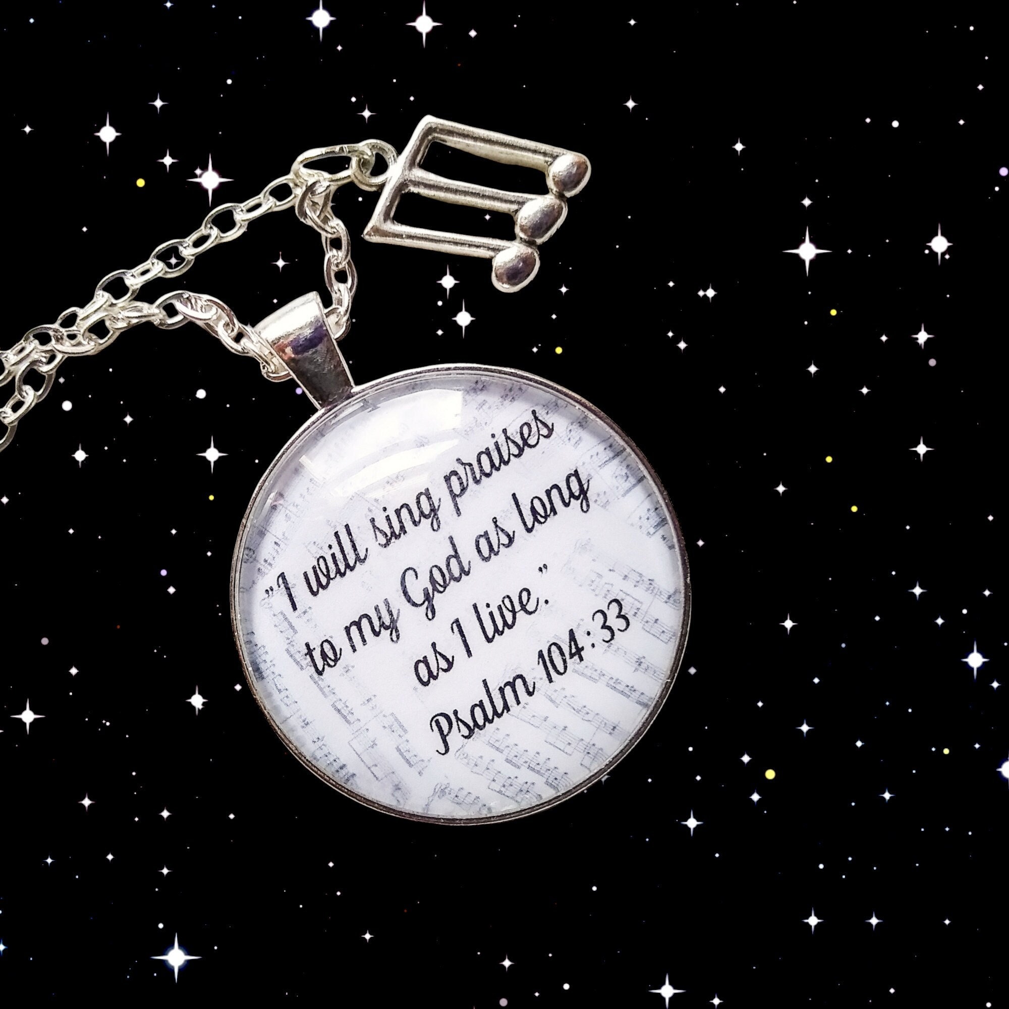 Psalm 104:33 Bible Verse Necklace / I Will Sing Praises to My - Etsy