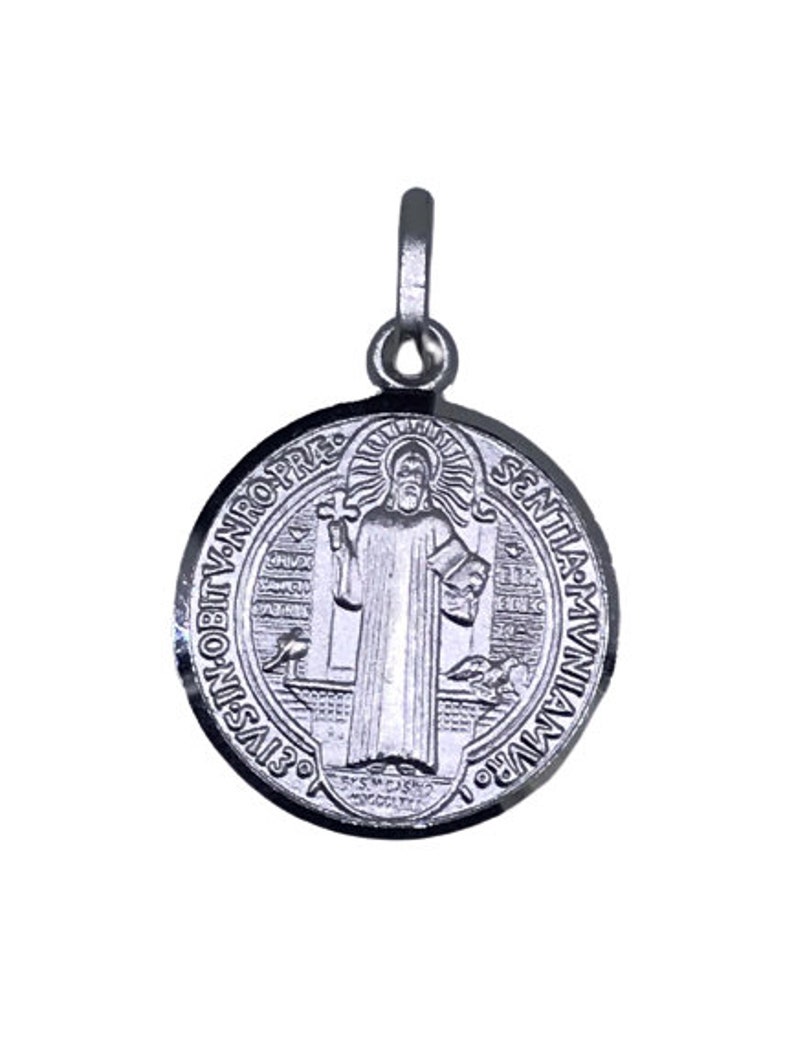 Medalla de Plata 925 de San Benito Etsy
