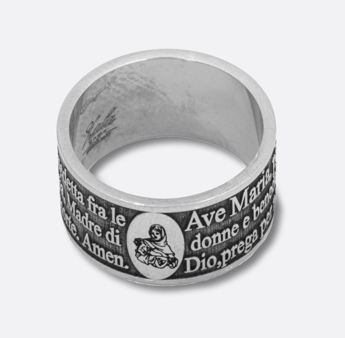 Silver 925 Hail Mary Prayer Ring Etsy