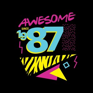 Impressionnant depuis 1987 SVG, célébration d'anniversaire des années 80, 34e anniversaire Téléchargement instantané aux formats svg, png, dxf, eps.